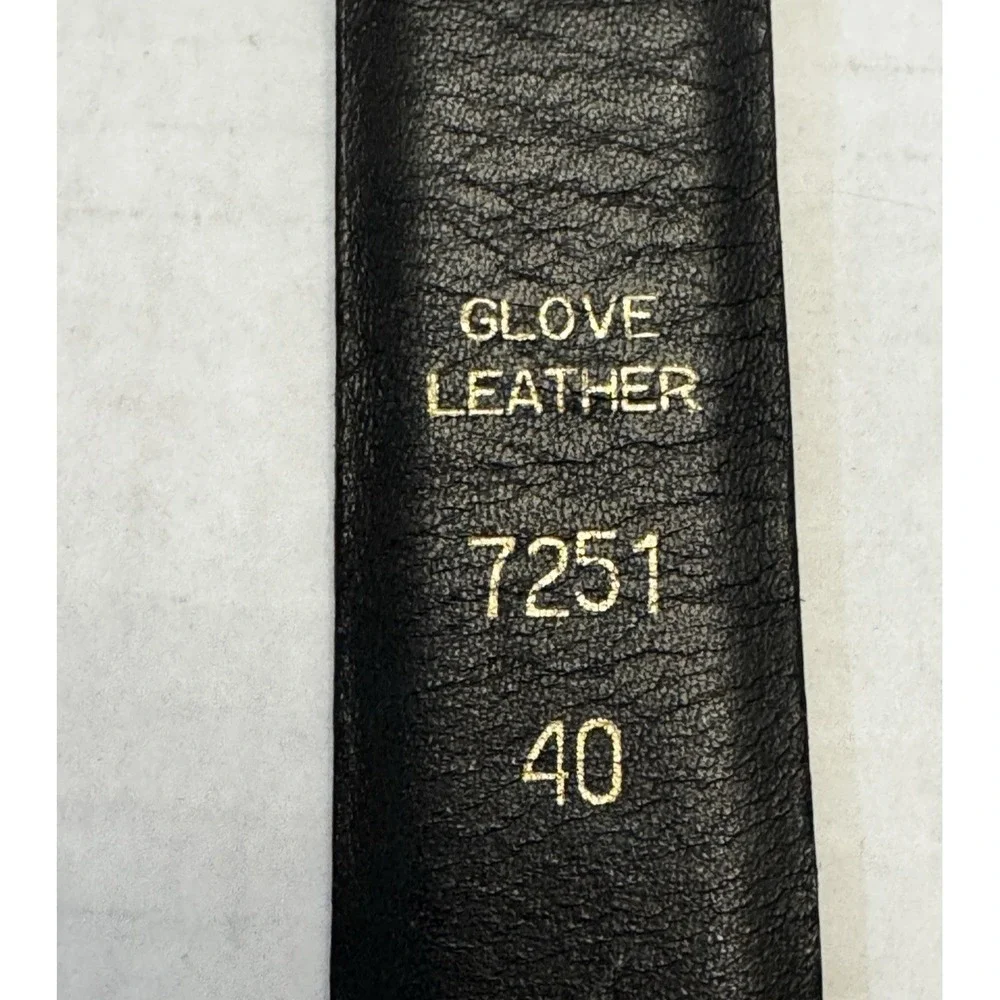 Bullocks Vintage Mens Black Glove‎ Leather Belt Gold Buckle Size 40 Style 7251